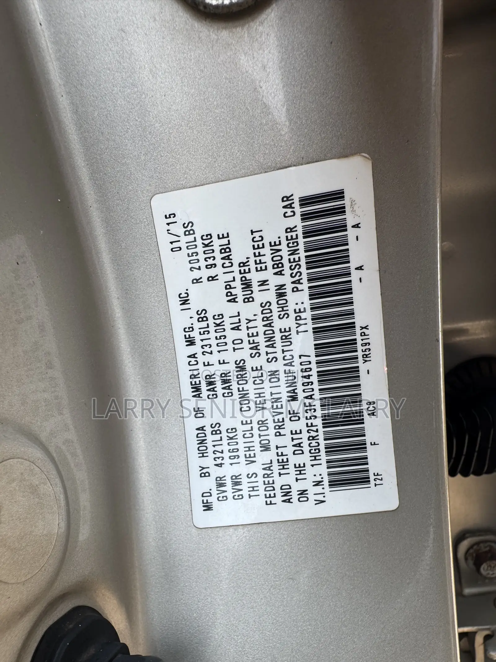 Honda Accord Sport 4dr Sedan (2.4L 4cyl 6M) 2015 Gold