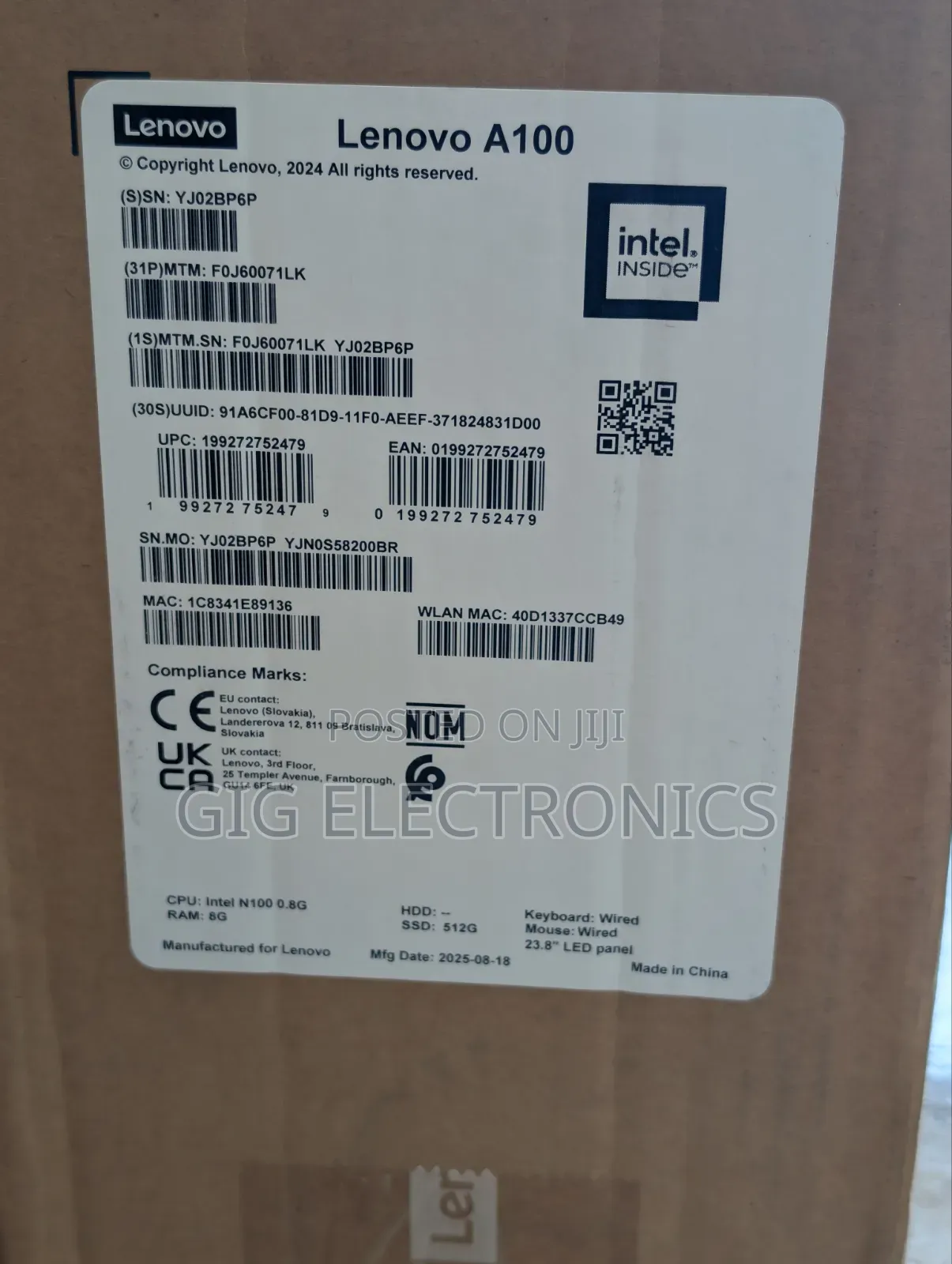 New Desktop Computer Lenovo 8GB Intel SSD 512GB