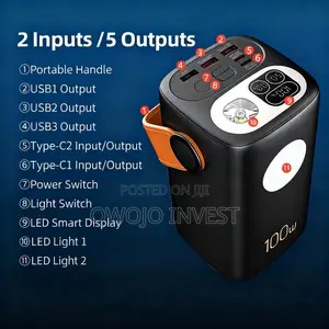Quick Charge Portable Power Bank With Torch Light 60000mAh
