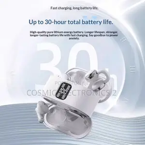 A0ZHENKAI Bluetooth 5.4 Open-Ear Clip-on Earbuds With LED Display