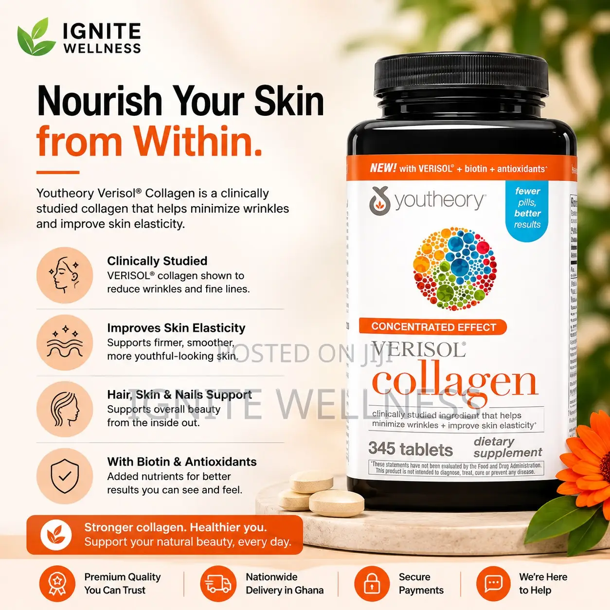 Youtheory Verisol Collagen 2500mg - 345 Tablets