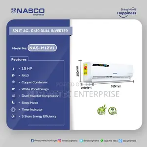 Nasco 1.5hp Split Dual Inverter R410 Air Condition