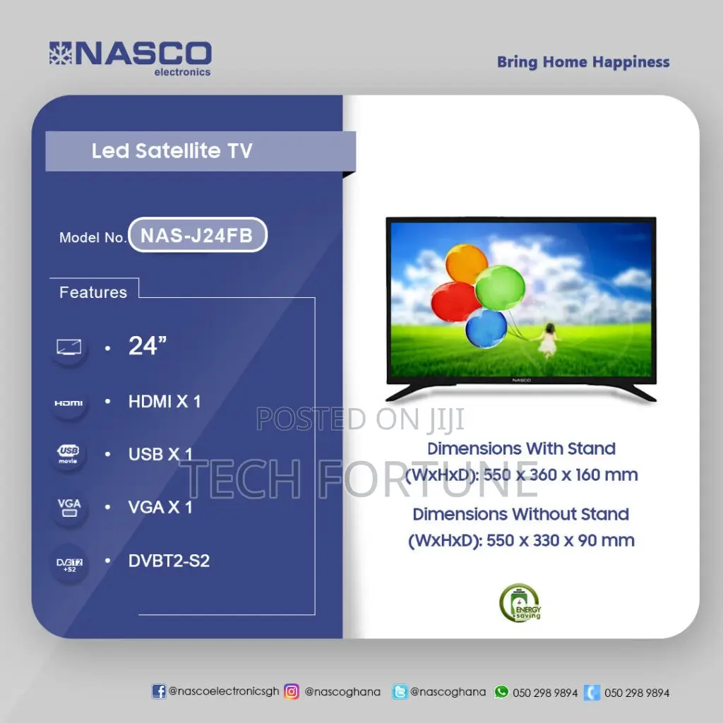 NASCO 24" LED FHD Digital Satellite Television
