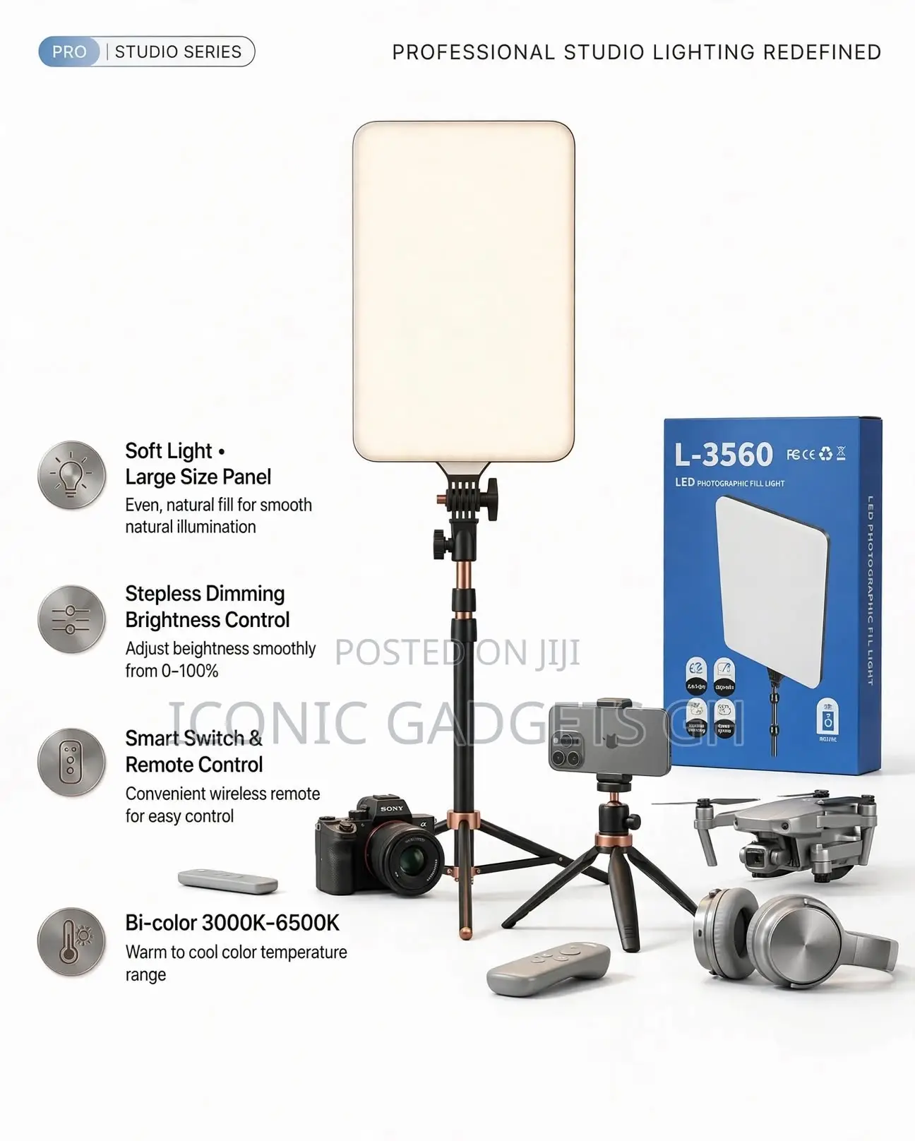 LED Photographic Fill Light With Stand