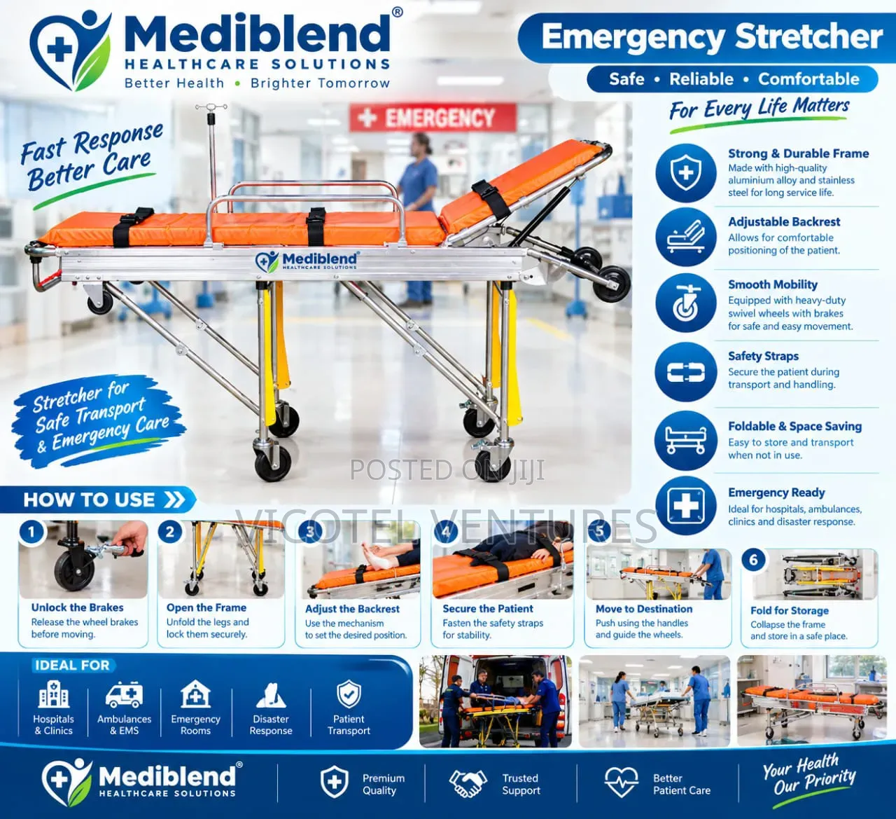 Emergency Ambulance Stretcher