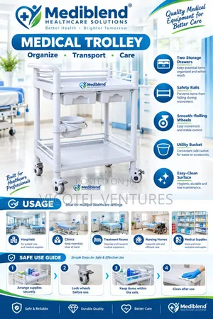 2 Step Medical Trolley Plastic
