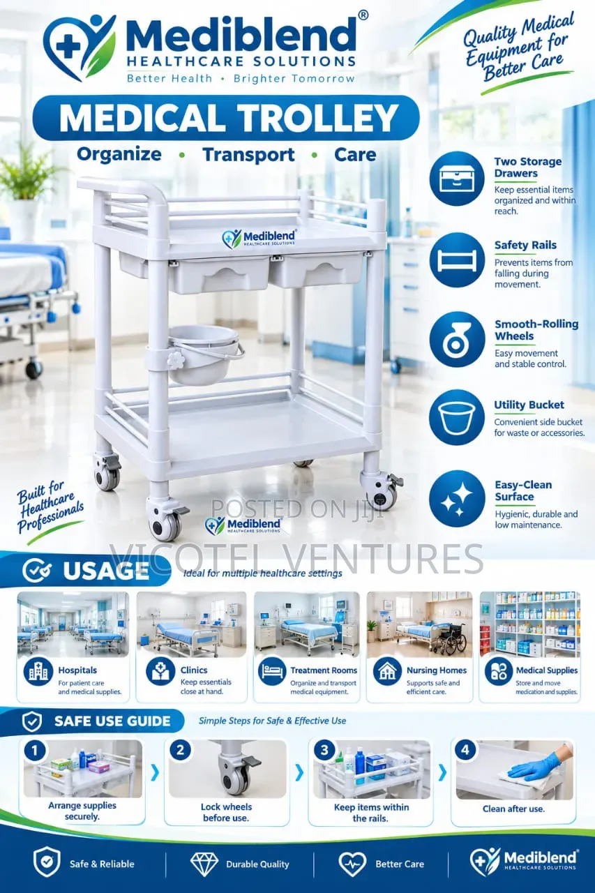 2 Step Medical Trolley Plastic