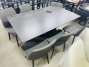 6 Seater Marble Dining Sets ( Black Marble)