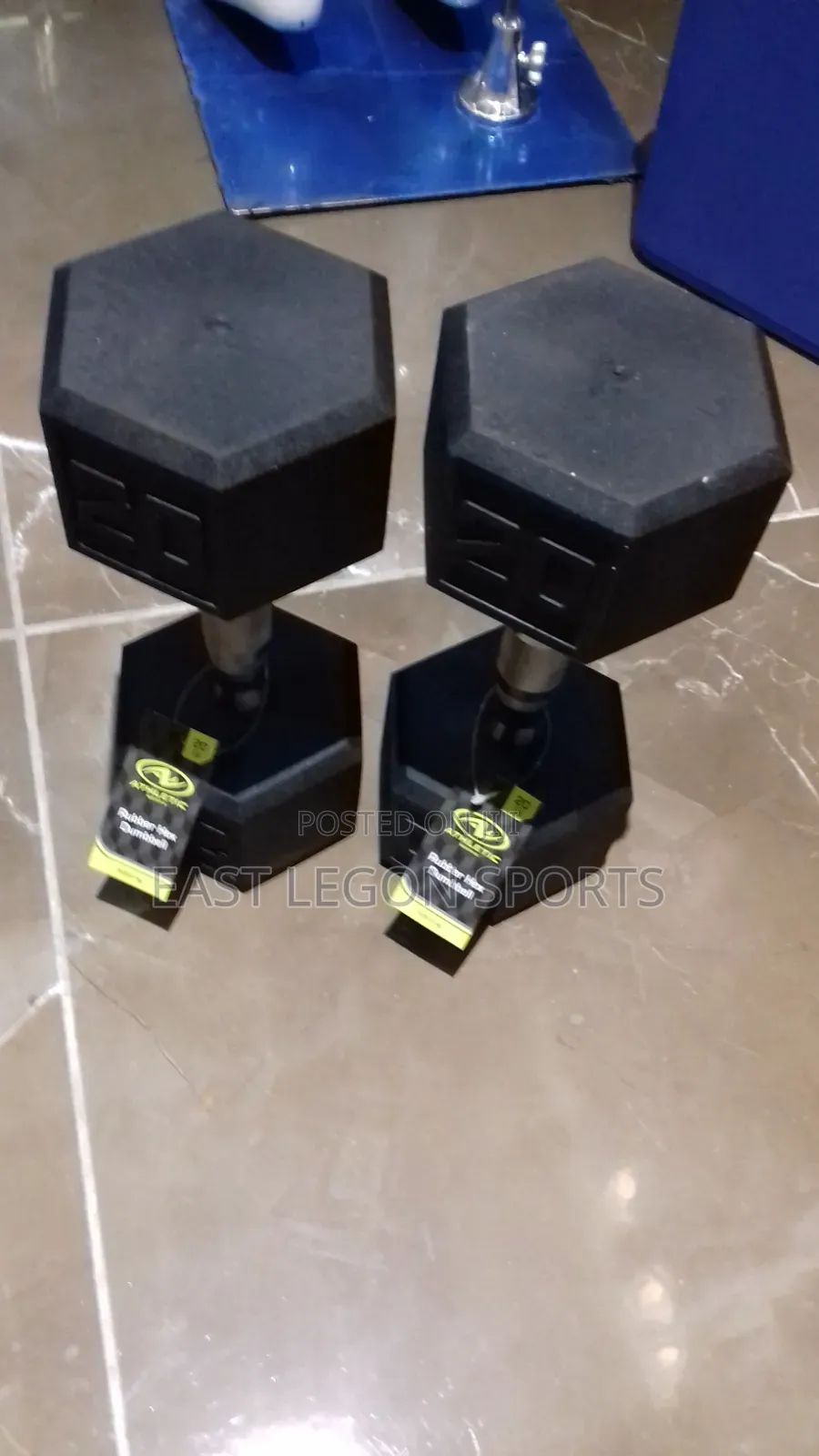 20kg Rubber Hex Dumbell