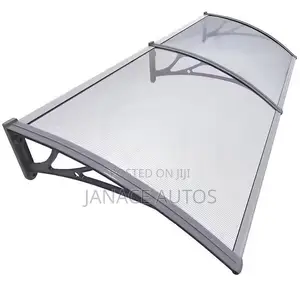 VOUNOT 200x80 Transparent Door Canopy UV-Resistant Polycarbonate, Grey