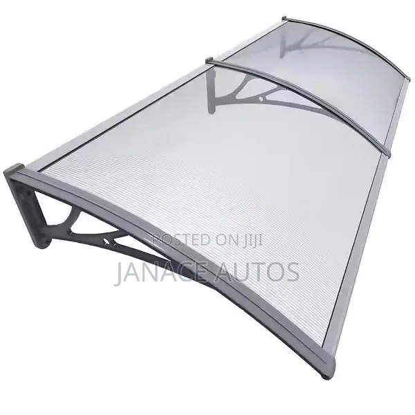 VOUNOT 200x80 Transparent Door Canopy UV-Resistant Polycarbonate, Grey