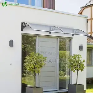 VOUNOT 200x80 Transparent Door Canopy UV-Resistant Polycarbonate, Grey
