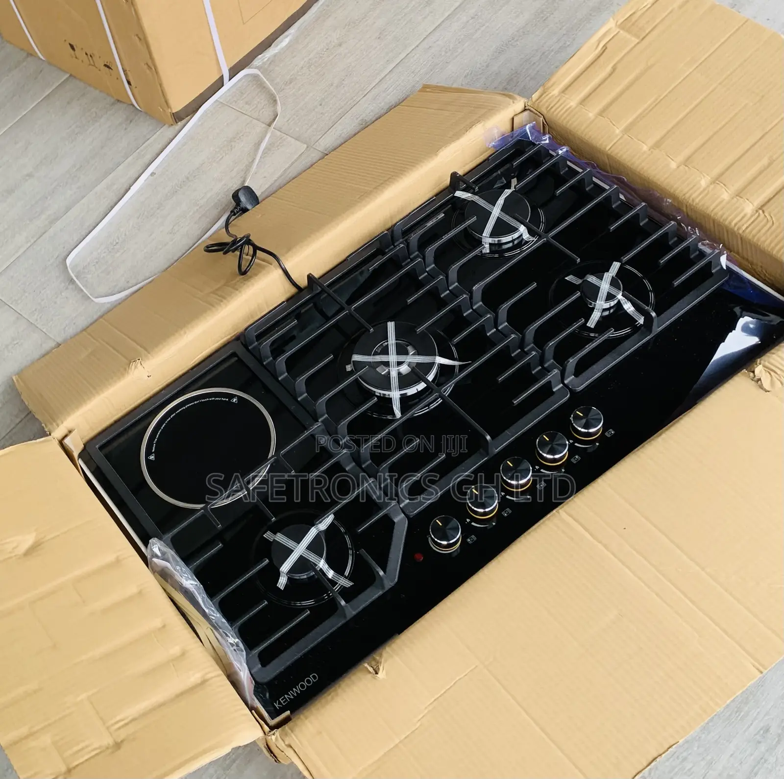 Zealous “” Black 1 Electric >€> 4 Gas 90cm Countertop Hob