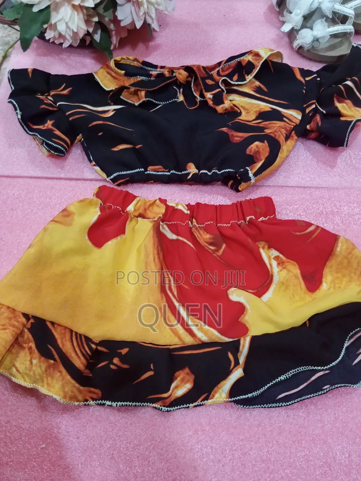 Girl Beautiful Two Pieces Club Top and Skirt