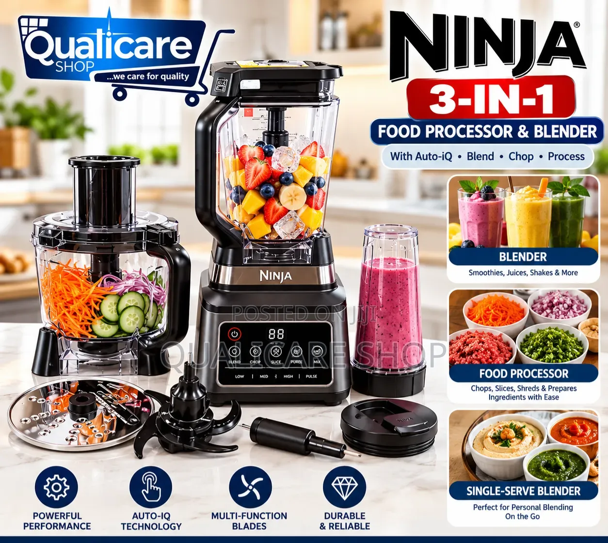 Ninja 3-in-1 Food Processor With Auto-Iq