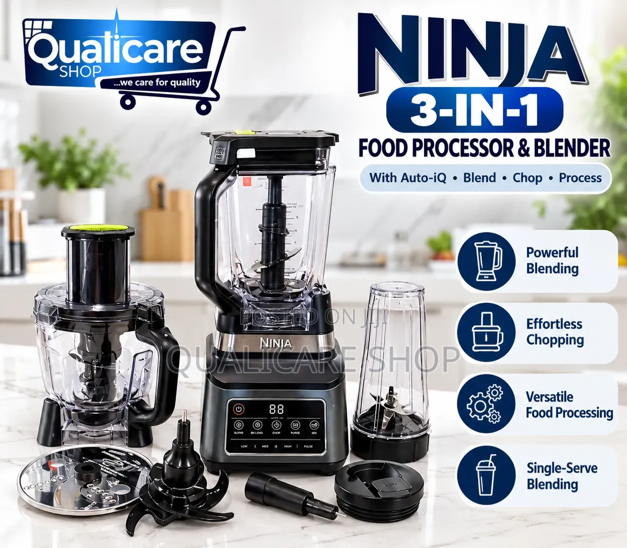 Ninja 3-in-1 Food Processor With Auto-Iq
