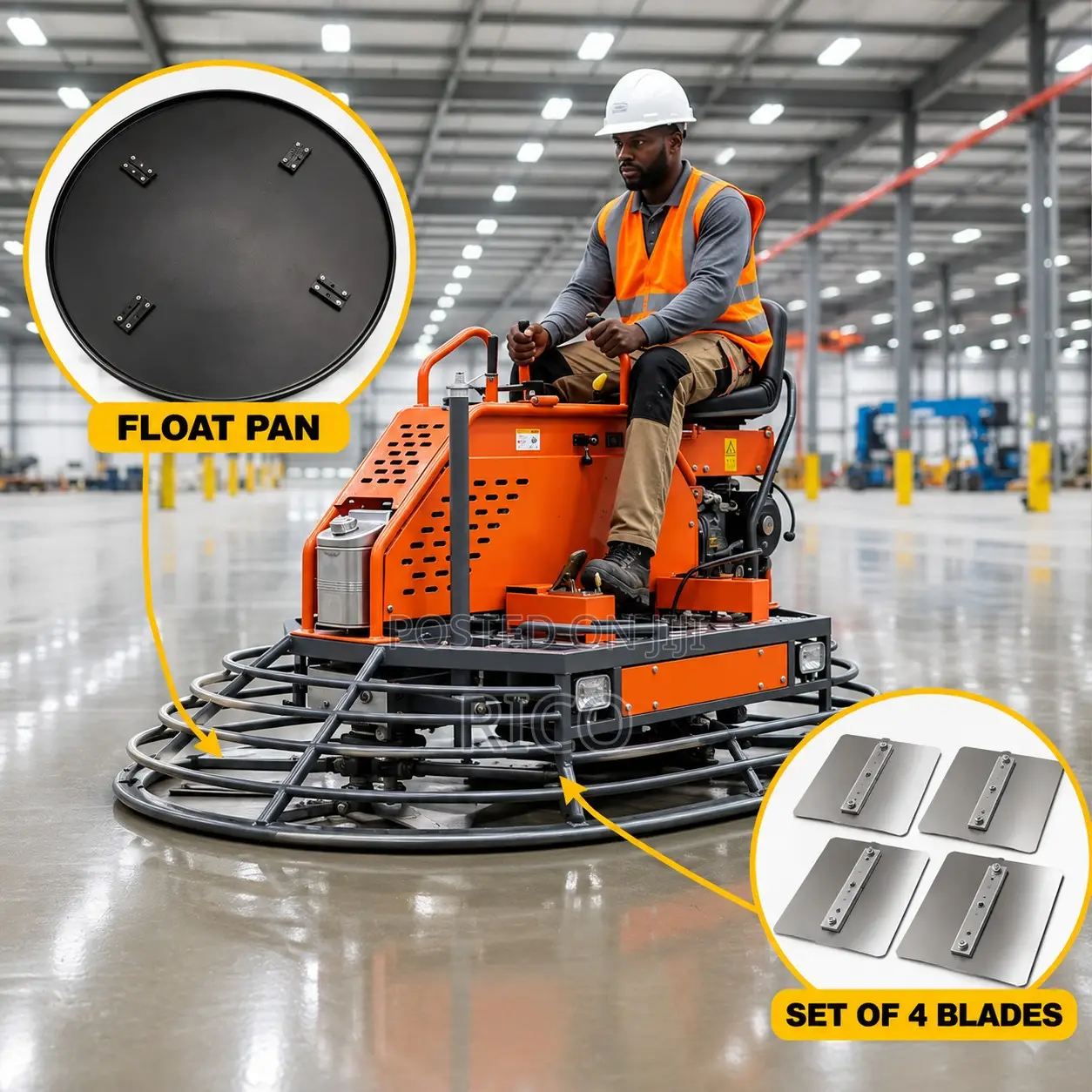 Power Float Finishing Trowel Blade and Pan