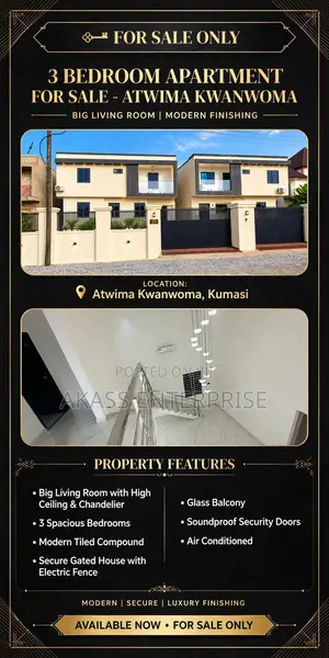 Furnished 3bdrm Mansion in Atwima Kwanwoma for sale