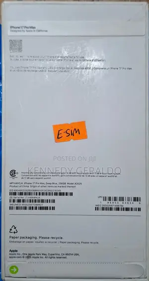 New Apple iPhone 17 Pro Max 256 GB Blue