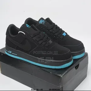 Black Sneakers With Blue and Yellow Unisex