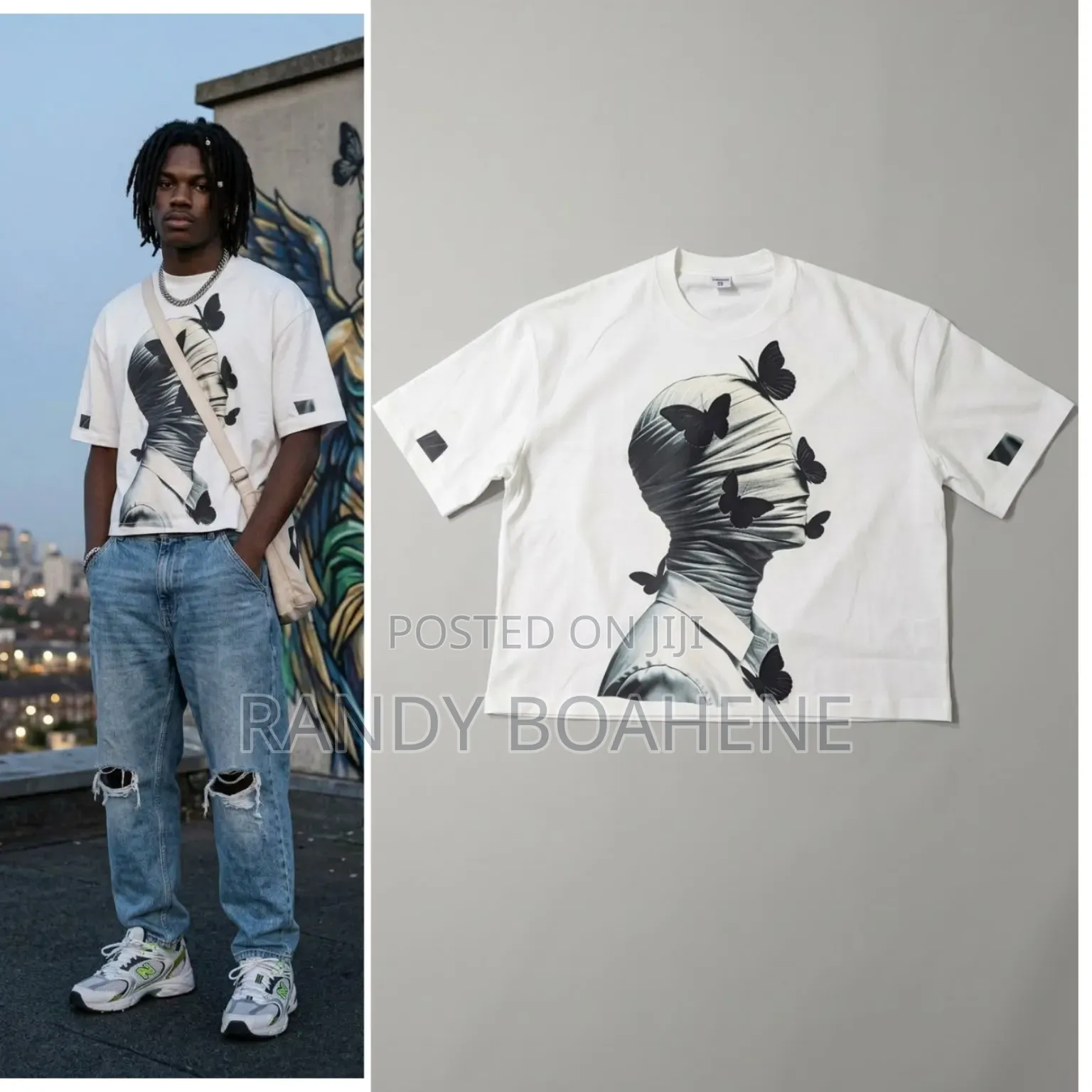 Echoed Vision Oversized Crop Tee