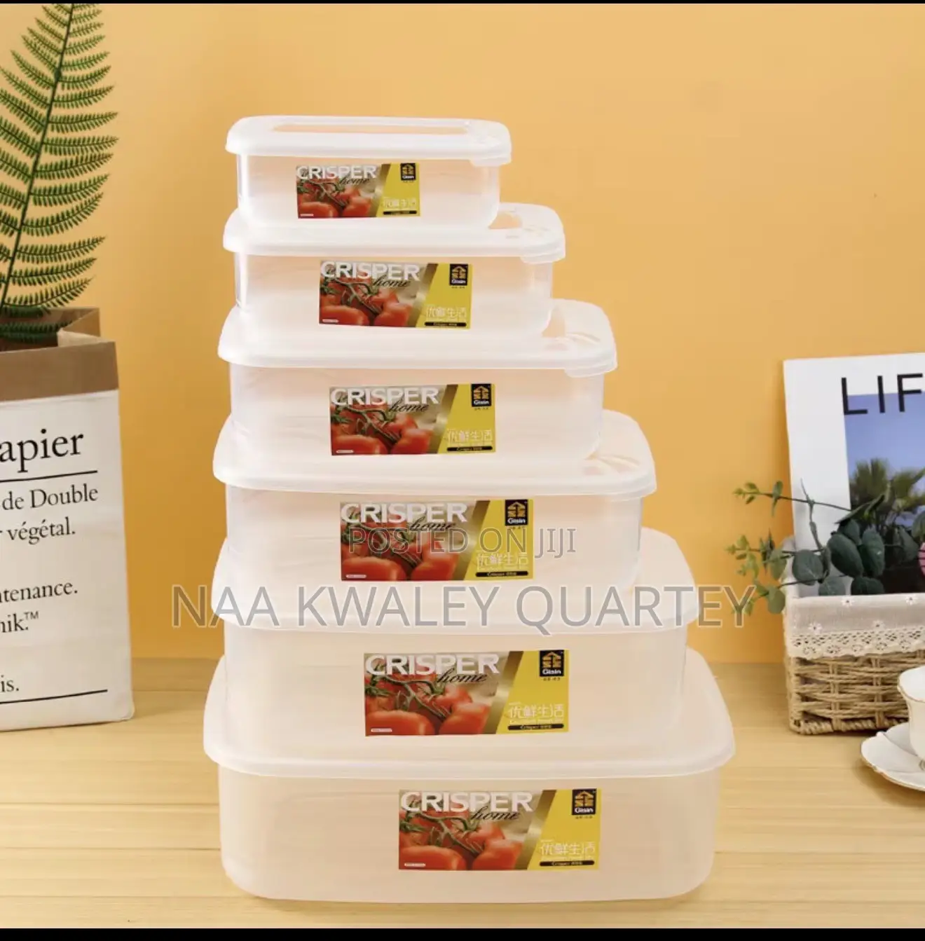 7pcs Crisper Plastic Food Containers