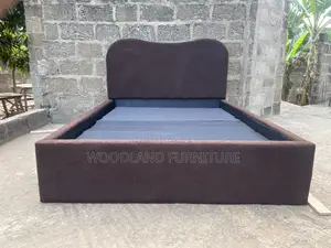 Stylish Upholstered Double Bed Frame With Curved Headboard