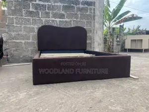 Stylish Upholstered Double Bed Frame With Curved Headboard
