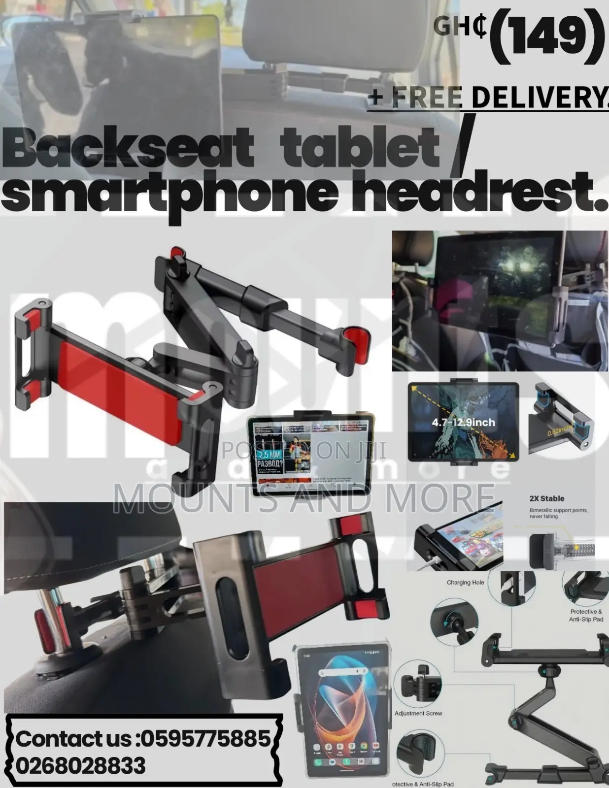 Backseat Tablet/Smartphone Headrest.