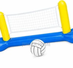 Blue and Yellow Easy to Inflate Volley Ball Set for Swimming