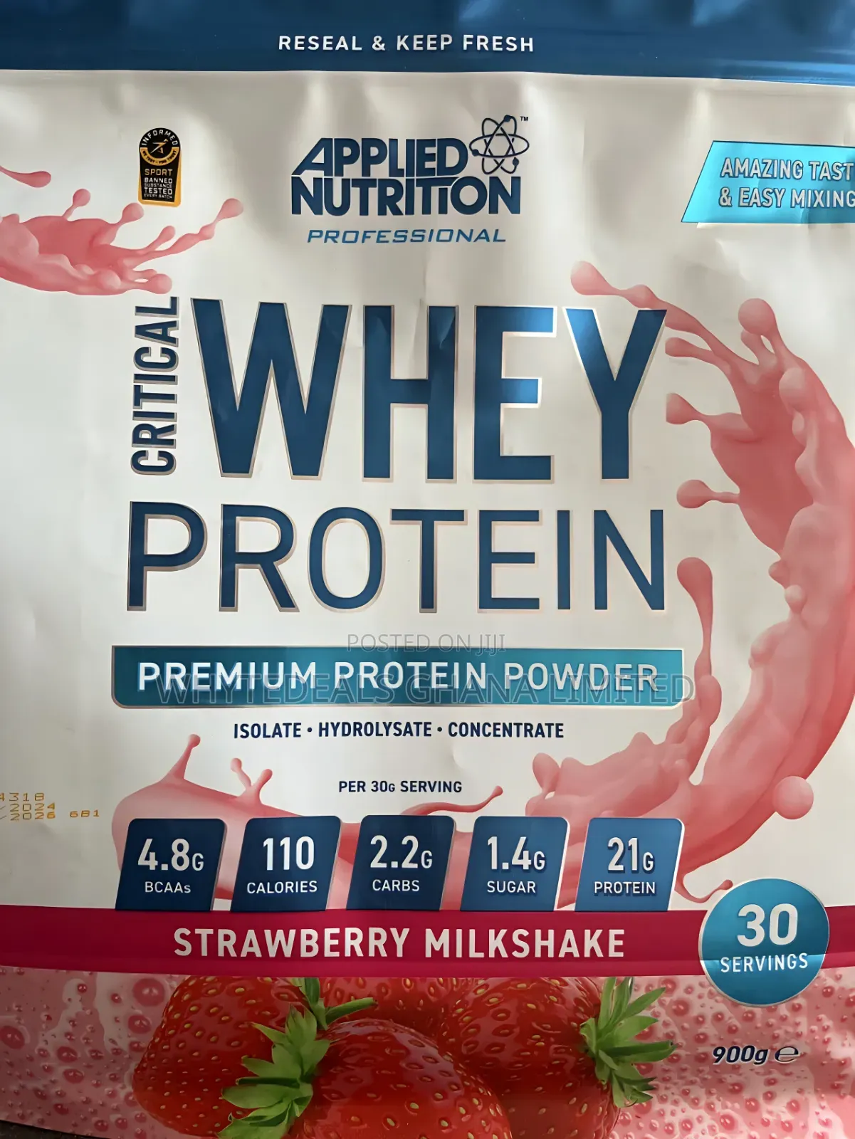 Applied Nutrition Critical Whey Protein| Isolate| Powder| 0-Sugar|900g