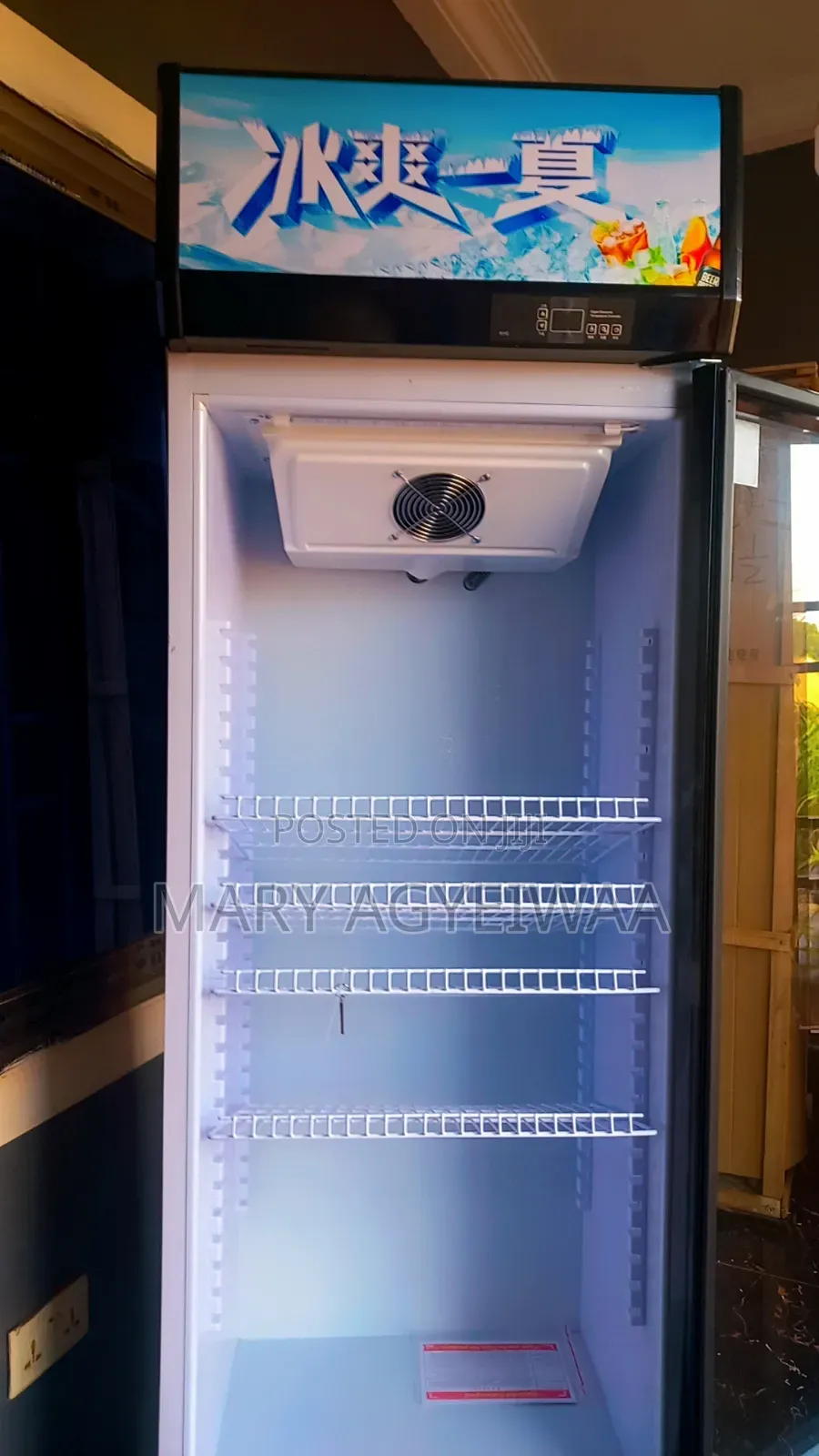 388L Cooling & Frost Free Single Glass Door Display Fridge