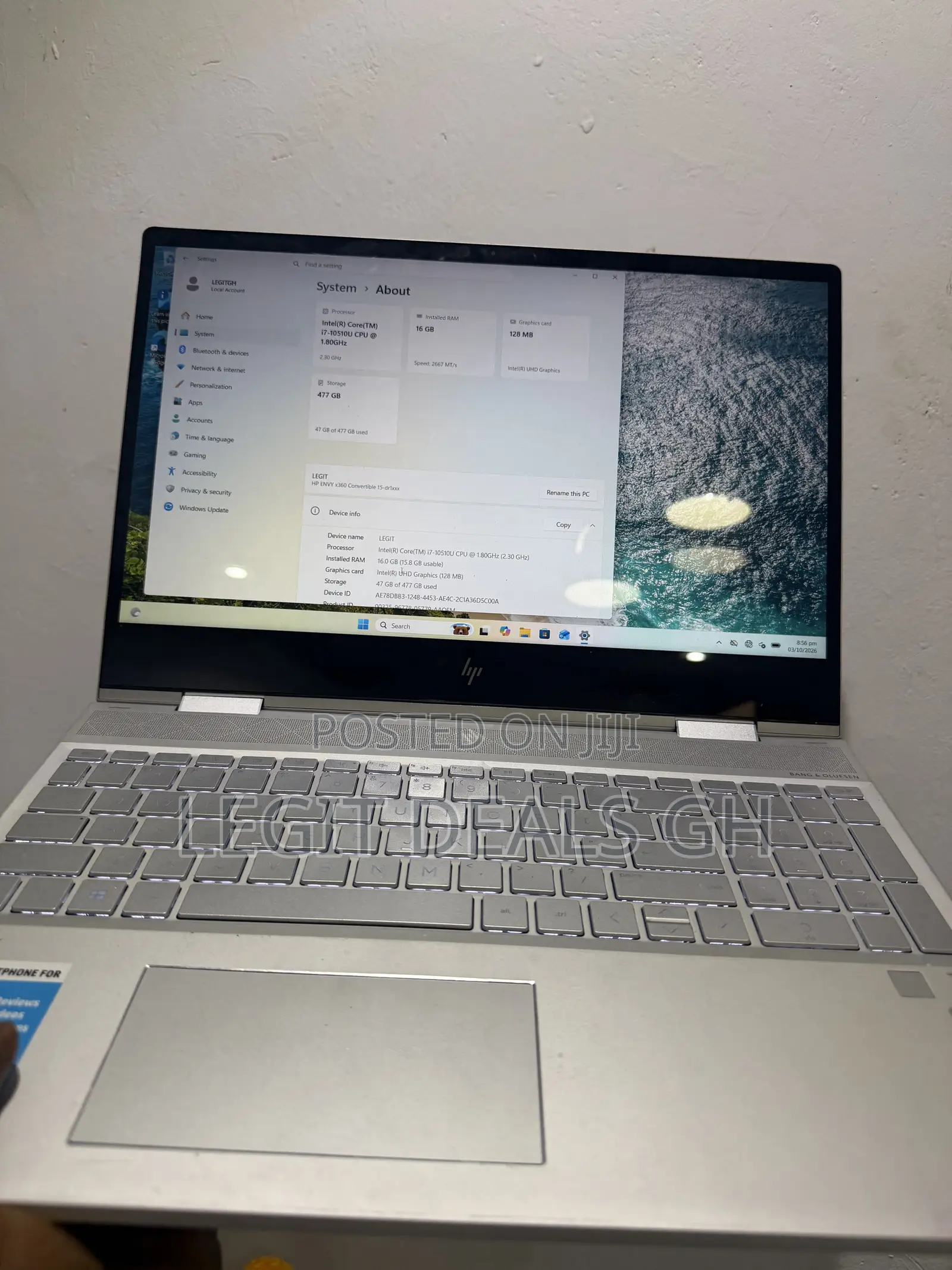 Laptop HP Envy x360 15t 16GB Intel Core i7 SSD 512GB