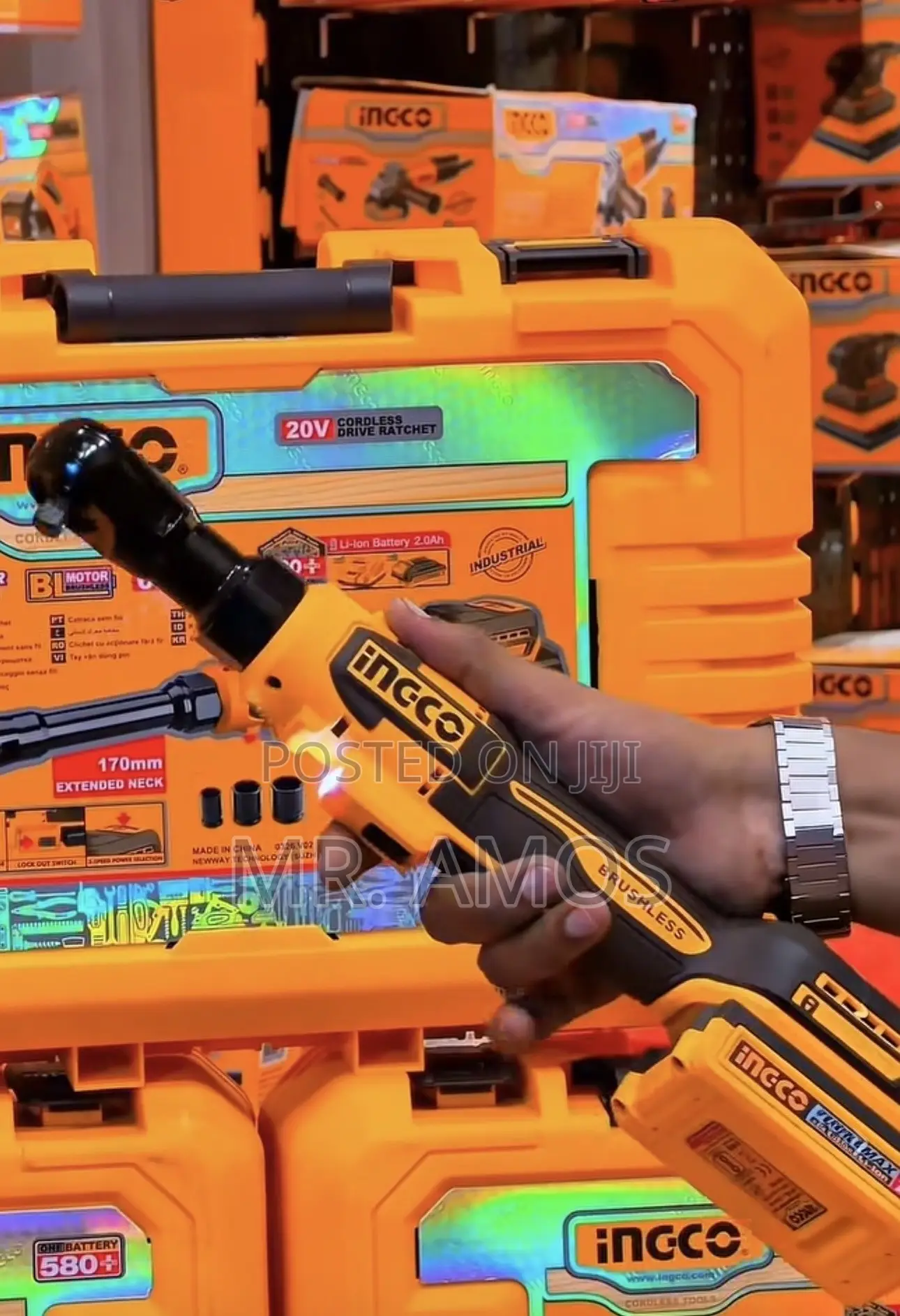 65Nm Square Drive Cordless Ratchet Wrench With Free Sockets-Cdrli20652