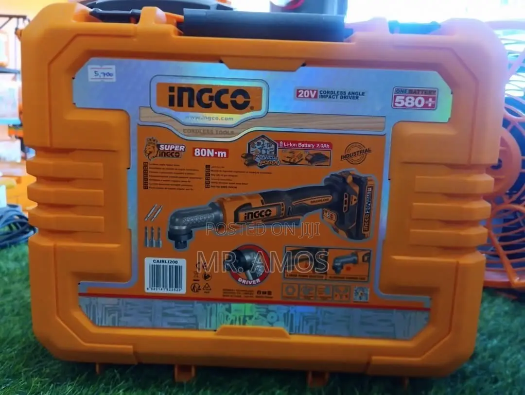 80Nm Cordless Angle Impact Driver With Free Bits Included - CAIRLI208