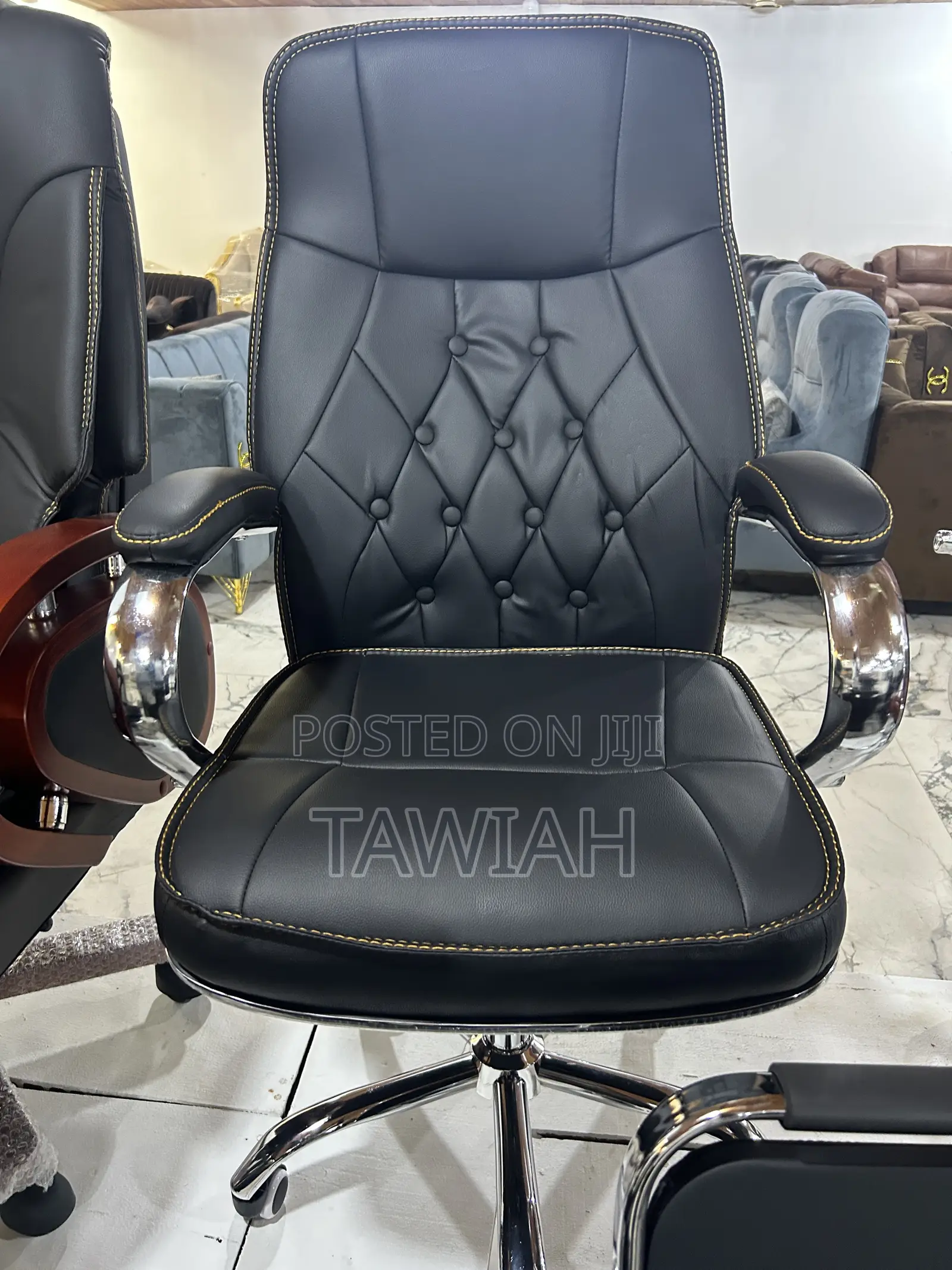 Brown and Black Executives Office Chairs