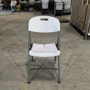 White Foldable Chair With Strong Metal Frame – New | SpaceFurniHub
