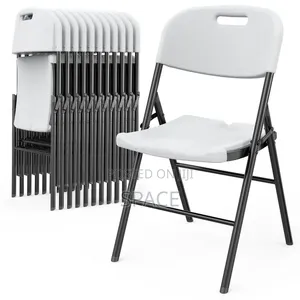 White Foldable Chair With Strong Metal Frame – New | SpaceFurniHub