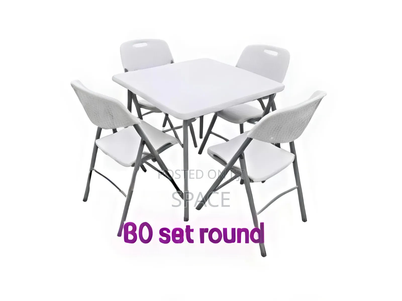 White Foldable Chair With Strong Metal Frame – New | SpaceFurniHub