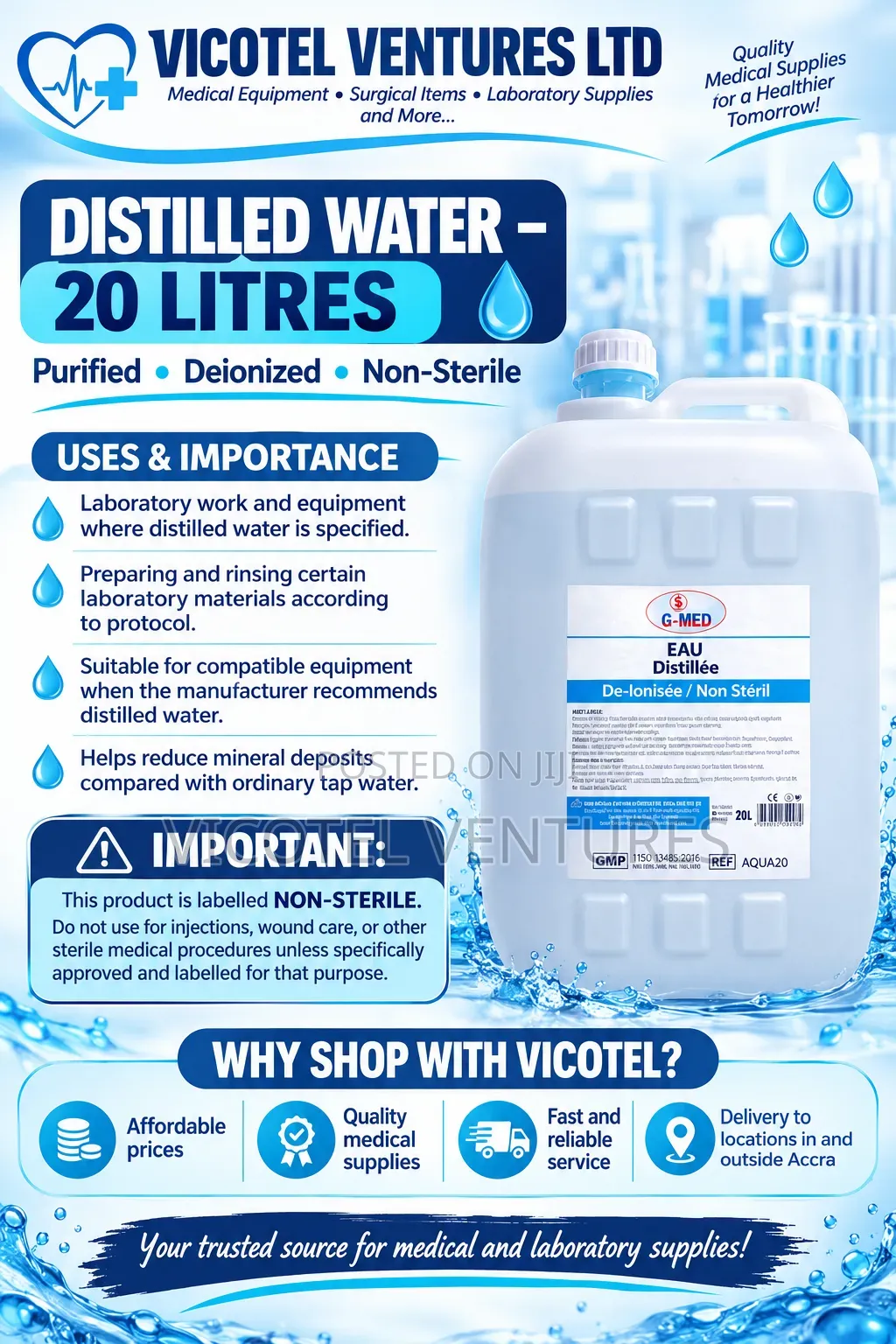 Distilled Water 20ltrs