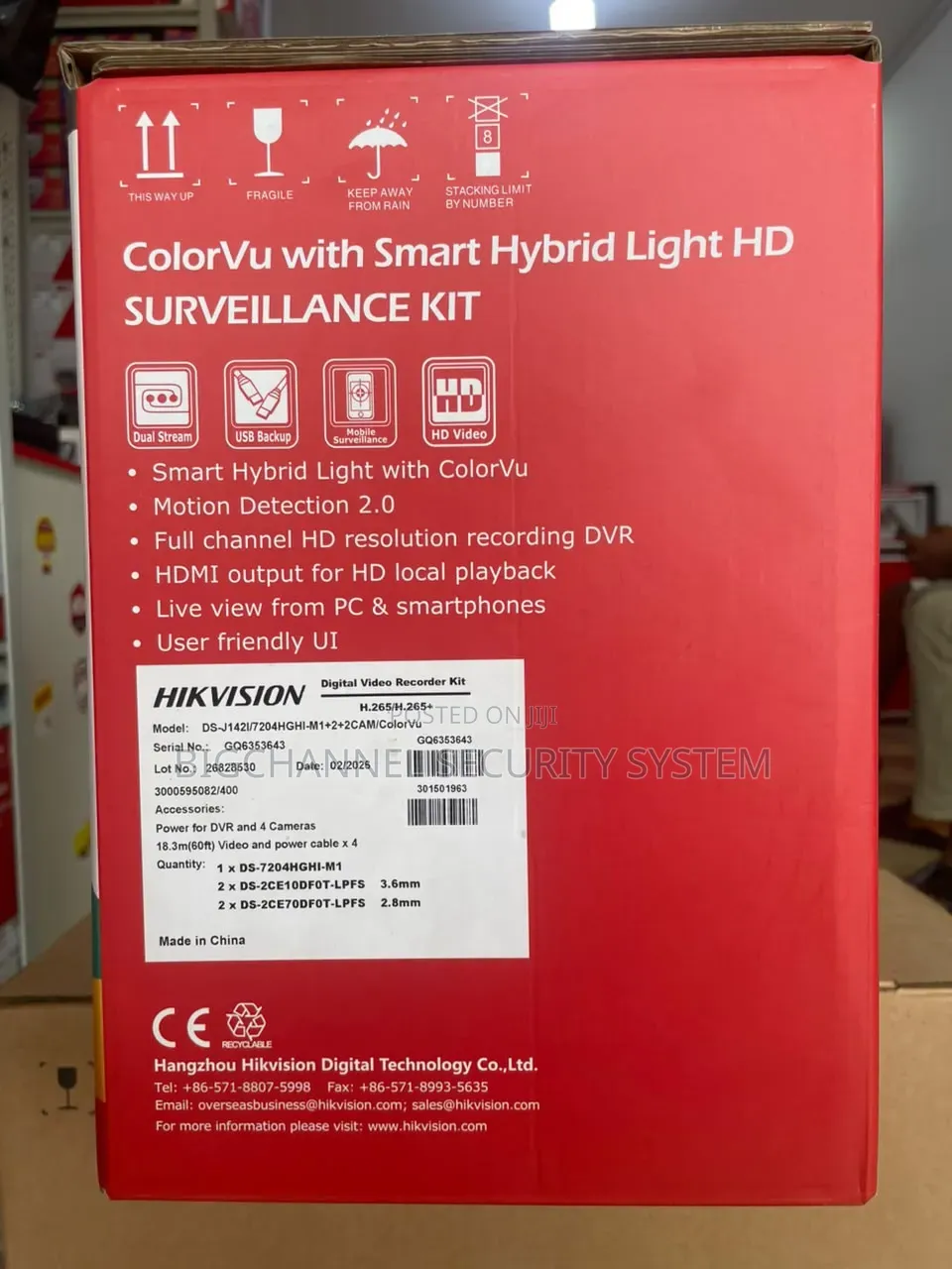 Hikvision Colorvu Surveillance Kit Ds-J142i/7204ghi-M1+2+2cam/Colorvu