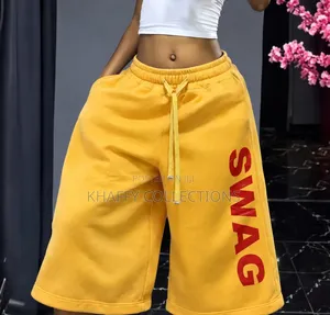 SWAG Baggy Jorts - Mustard Yellow / Viral Streetwear Shorts - Unisex