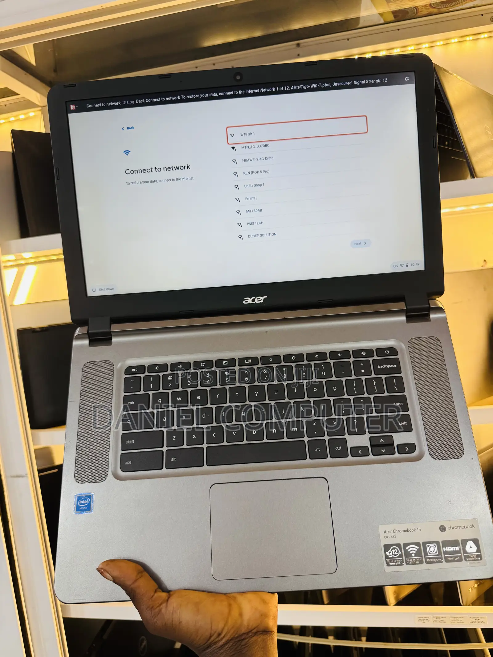 Laptop Acer Chromebook 15 4GB Intel Celeron SSD 640GB