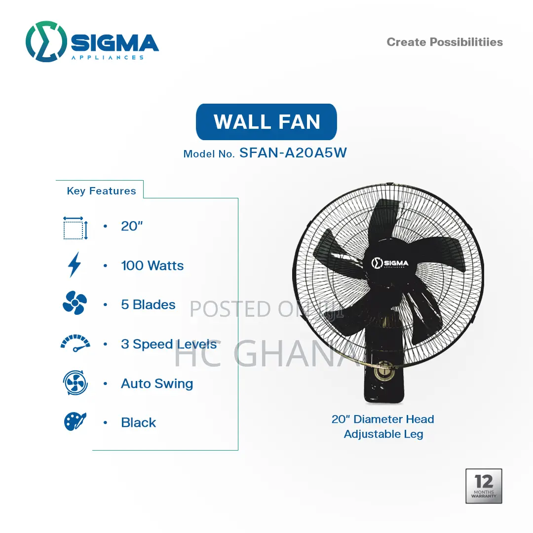 SIGMA 20" Wall Fan