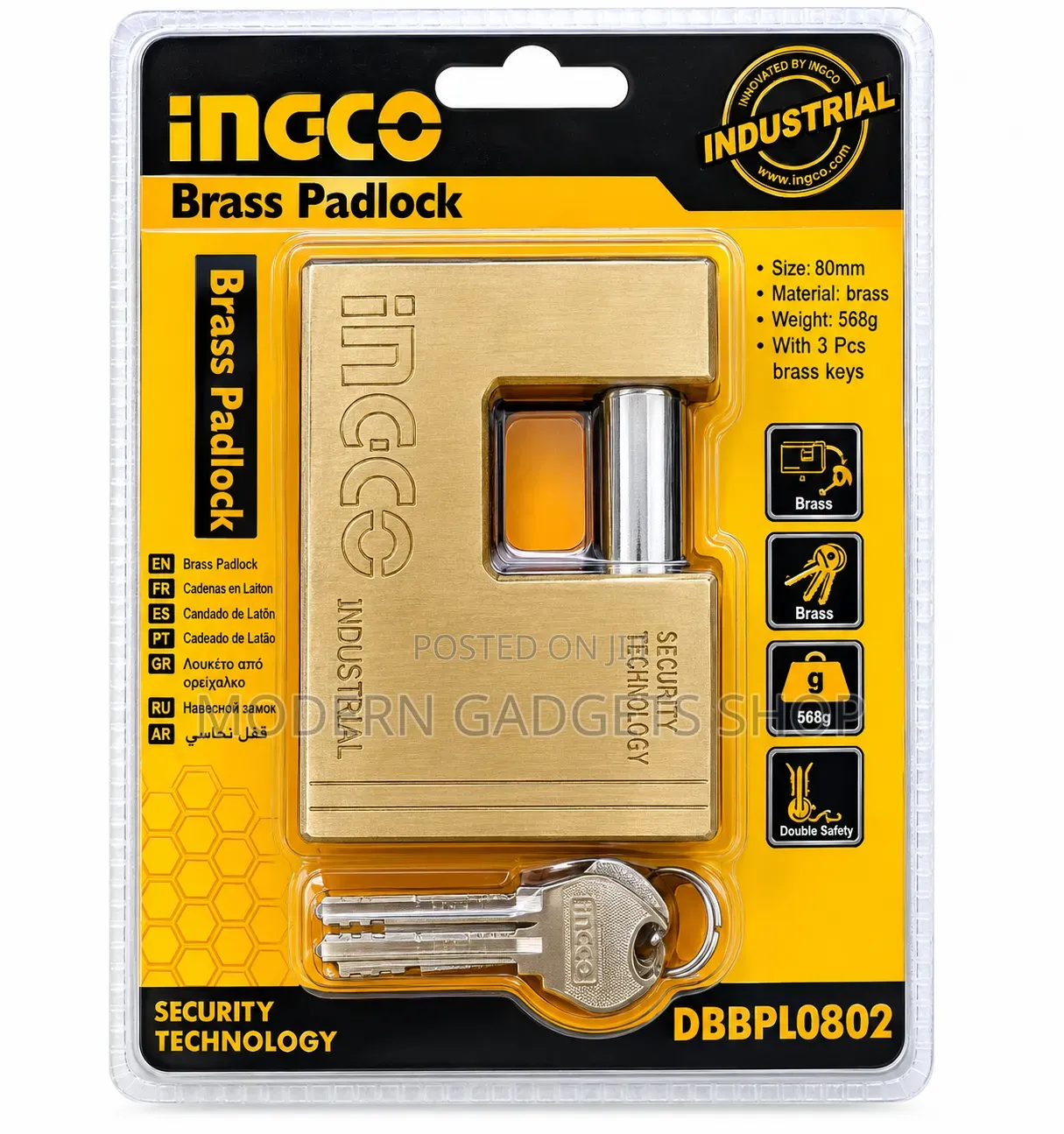 Ingco Industrial Heavy-Duty Padlock With Keys