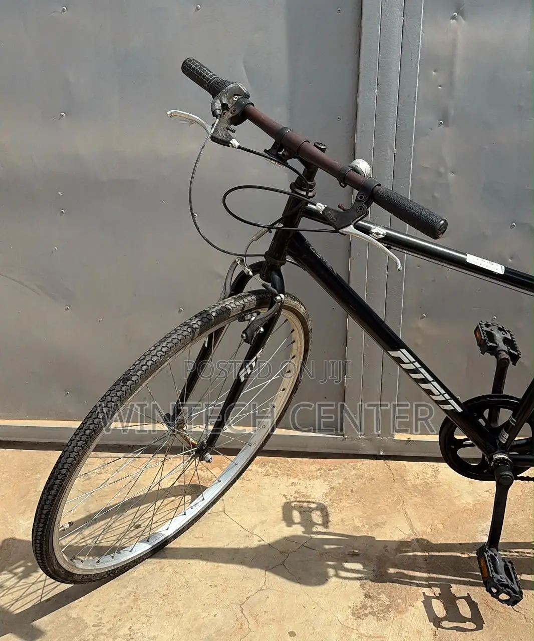 Close-Up View of Grey City Bicycle