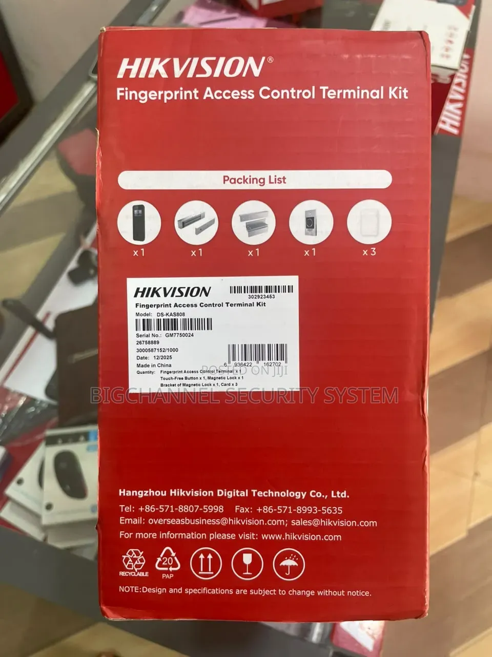 Hikvision Fingerprint Access Control Terminal Kit Ds-Kas808