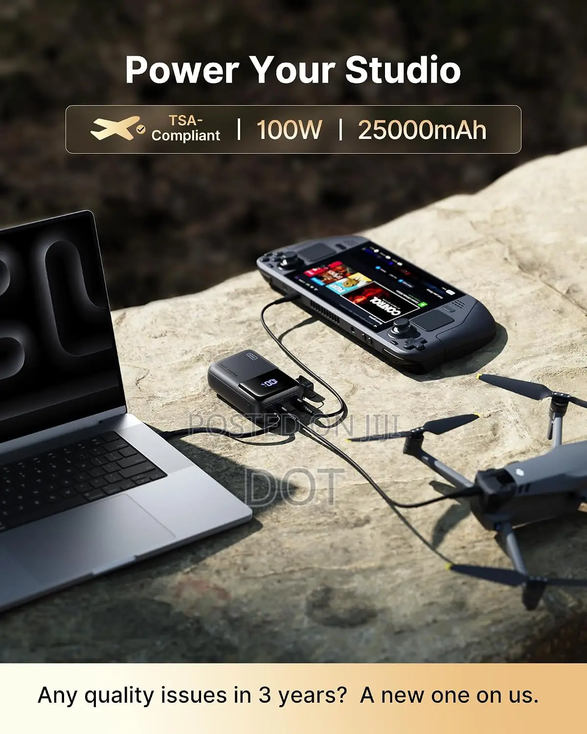 INIU Laptop Power Bank, 25000mAh 100W Fast Charging