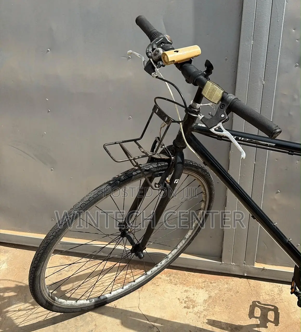 Close-Up View of Grey City Bicycle