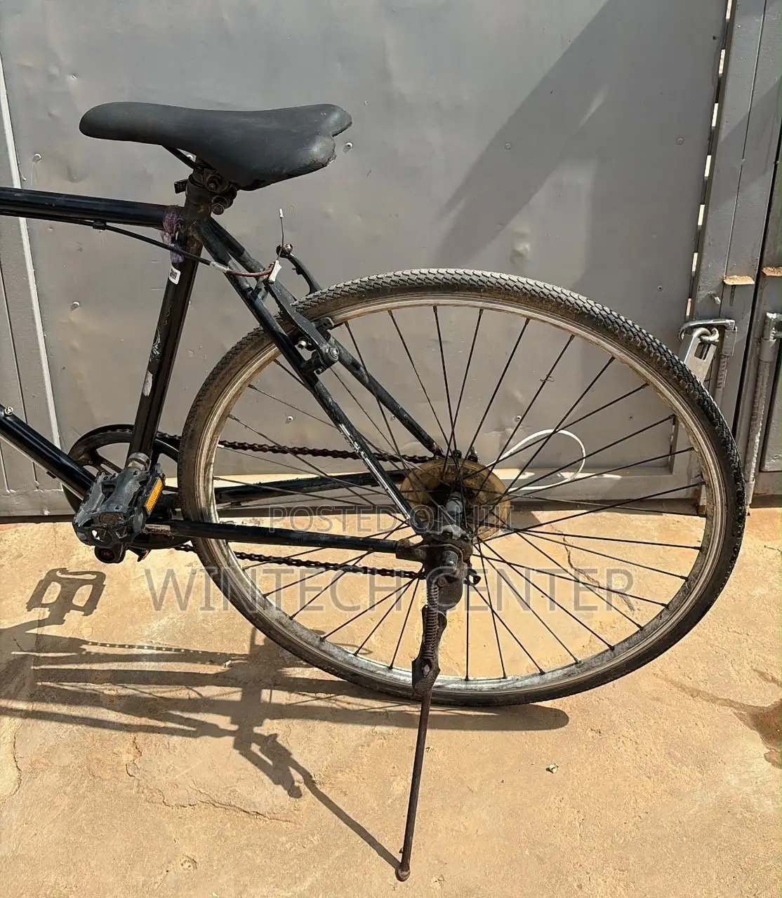 Close-Up View of Grey City Bicycle